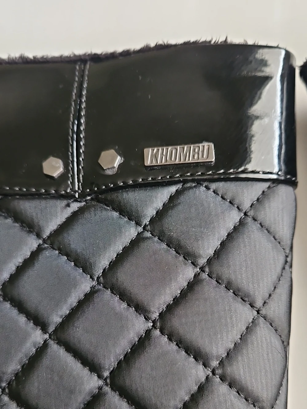 Khombu Black Quilted Knee-High Rain Boots